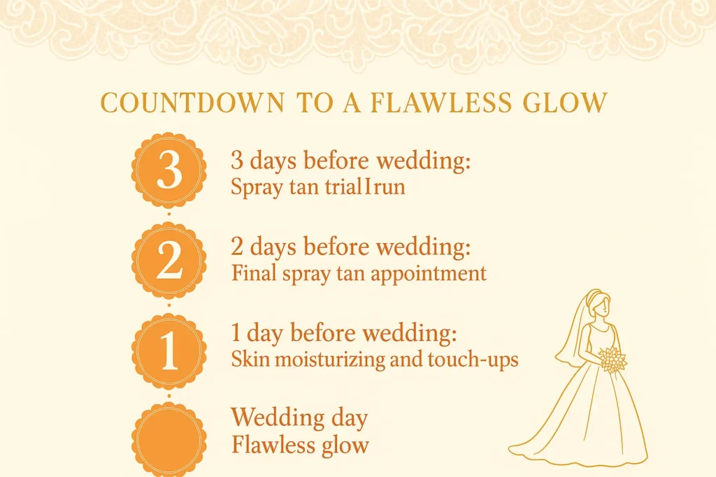 when to get a spray tan before the wedding